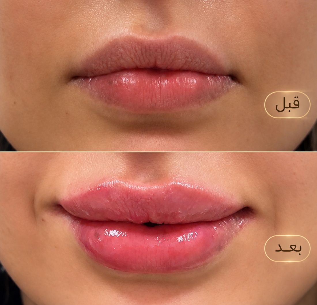 صورة قبل وبعد تعبئة الشفاه